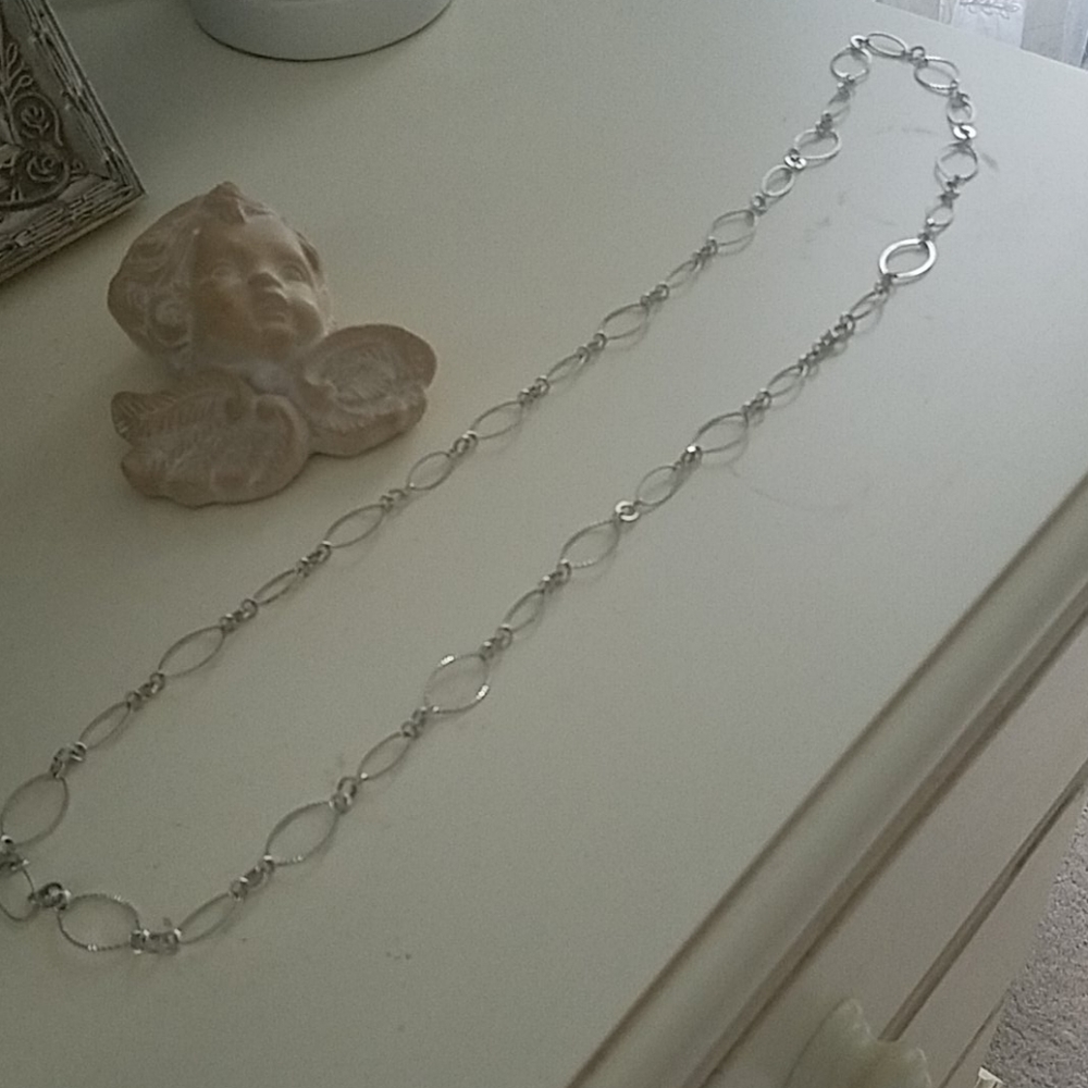 Long 34 inch Silver Chain
